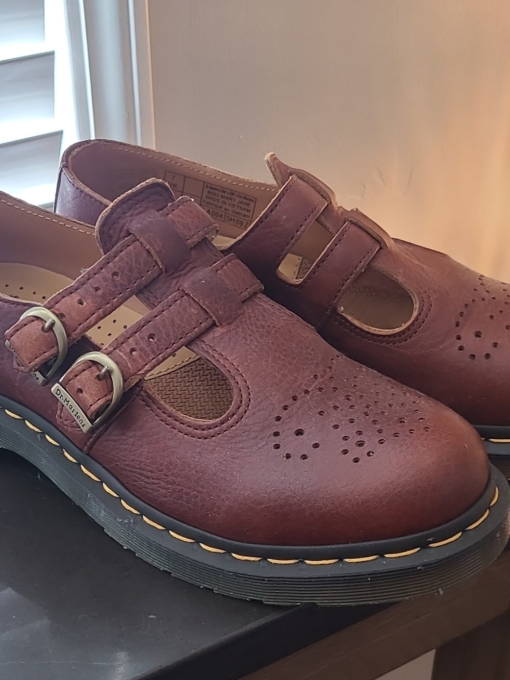 Dr. Martens Brown Leather 8065 Mary Jane Flats Women US 9 EU 41 UK 7 Round Toe